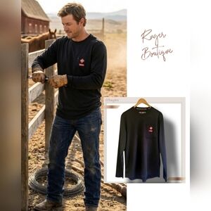 🌿WRANGLER WORKWEAR MEN'S LARGE LONG SLEEVE POLY PERFORMANCE POCKET SHIRT